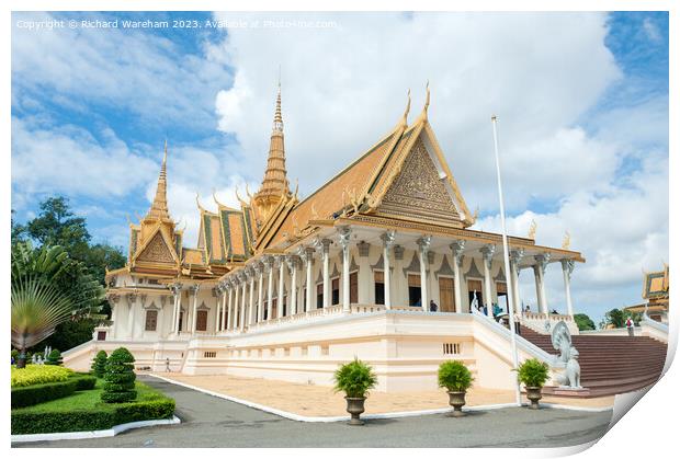 Phnom Penh Cambodia Silver pagoda. Print by Richard Wareham