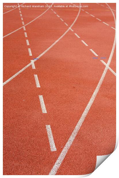 Athletics track. Curve. Print by Richard Wareham