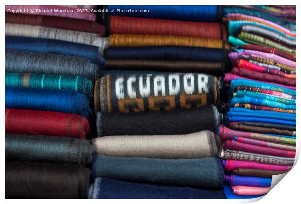 Market day in Otavalo Ecuador Print by Richard Wareham