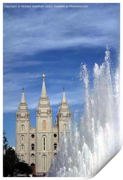 Church of Latter Day Saints Temple Salt Lake City Print by Richard Wareham