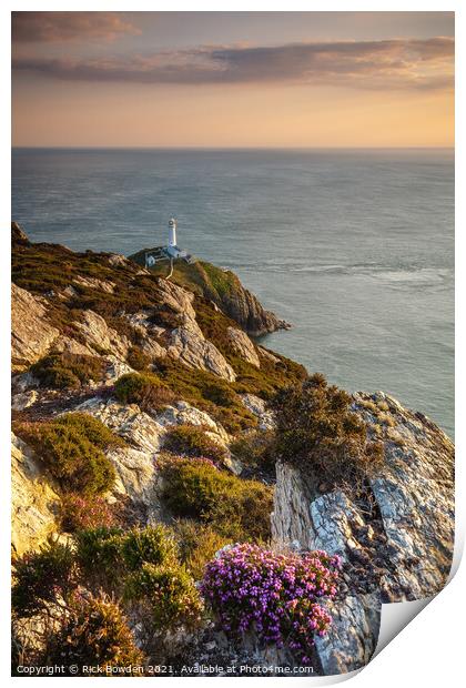 South Stack Lighthouse Print by Rick Bowden