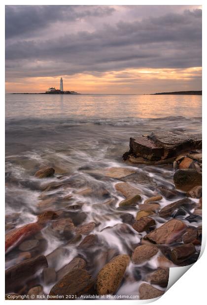 St Mary's Lighthouse Print by Rick Bowden