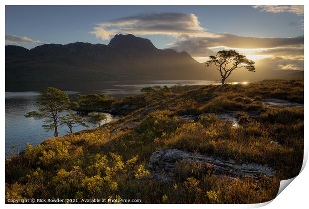 Sunrise Over Slioch Print by Rick Bowden