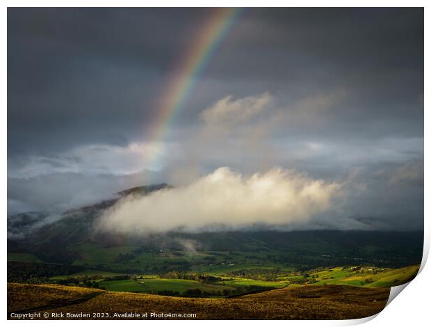 Rainbow over Blencathra Print by Rick Bowden