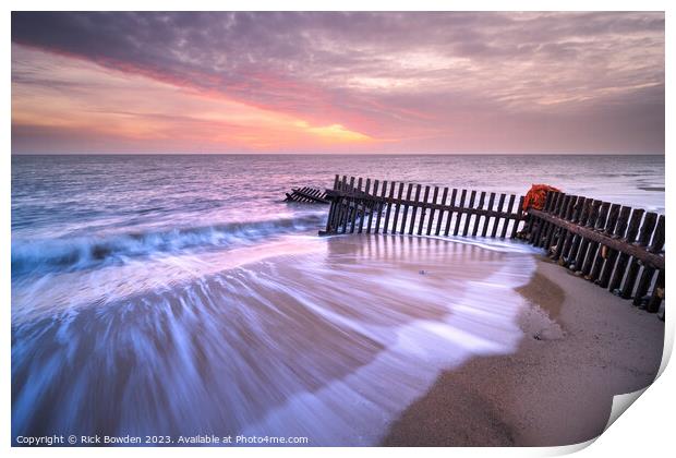 Caister Sunrise A Golden Promise Print by Rick Bowden