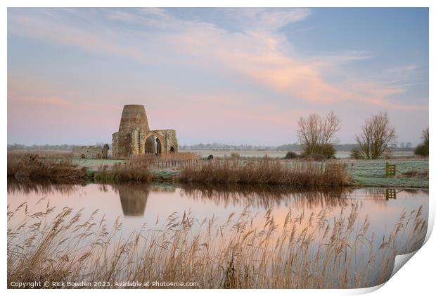 St Benet's Abbey on the Bure Print by Rick Bowden