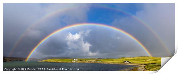 A Heavenly Rainbow Over the Scottish Highlands Print by Rick Bowden