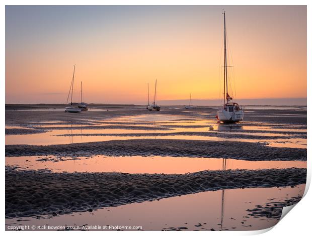 Sunrise over the sand banks Print by Rick Bowden