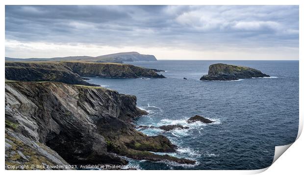 Wild and Rugged Shetland Coastline Print by Rick Bowden