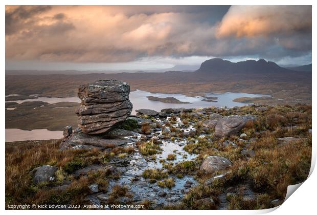 Suilven and the Aird of Coigach Print by Rick Bowden