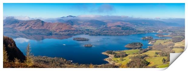 Majestic View of Derwent Water Print by Rick Bowden