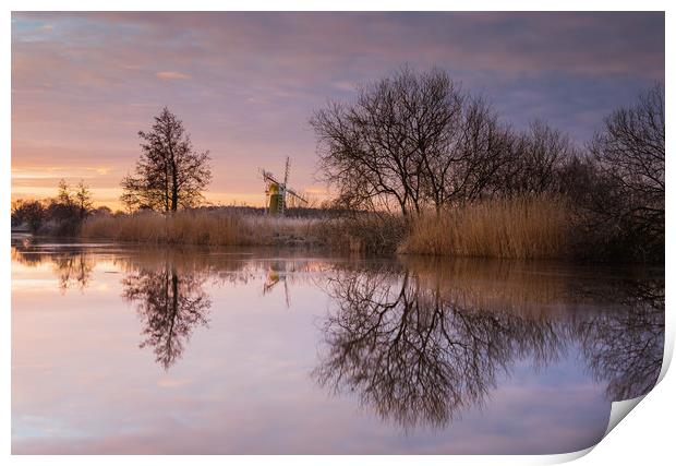 Winter Sunrise on the River Ant Print by Rick Bowden