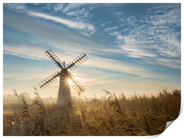Thurne Mill Sunrise Print by Rick Bowden
