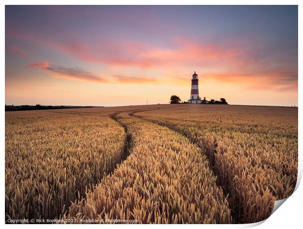 The Majestic Happisburgh Lighthouse Print by Rick Bowden