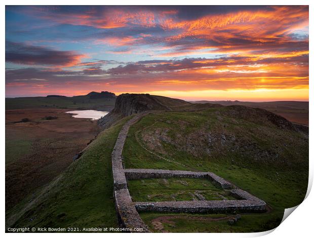 Hadrian's Wall Northumberland Print by Rick Bowden