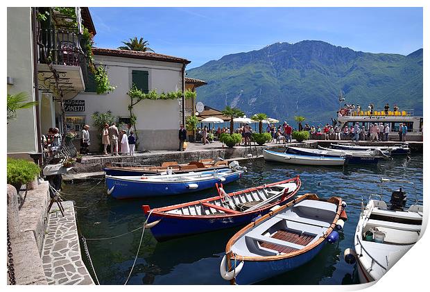  Port Vecchio in Limone, Lake Garda Print by Jonathan Evans