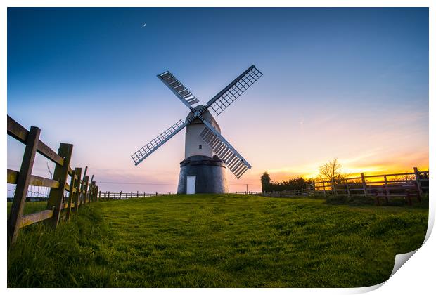 Wrawby Windmill sunset Print by Jason Thompson