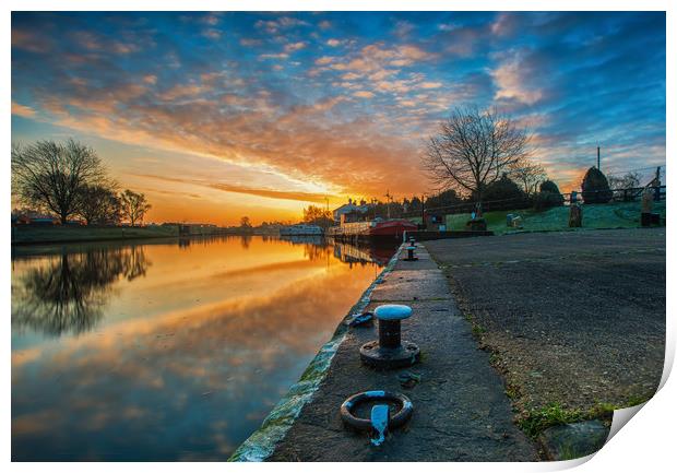 sunrise at torksey lock  Print by Jason Thompson