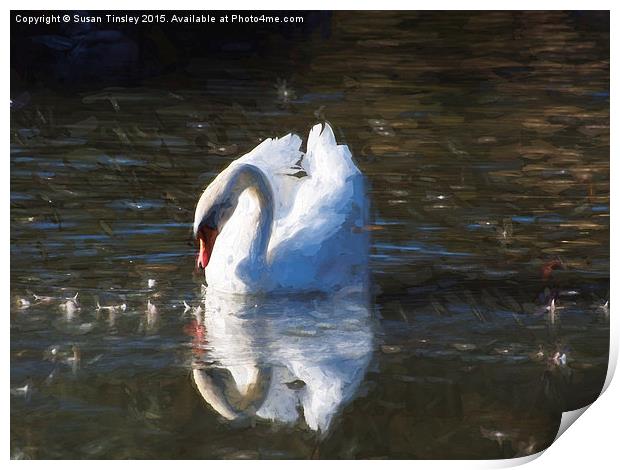 Serene swan Print by Susan Tinsley