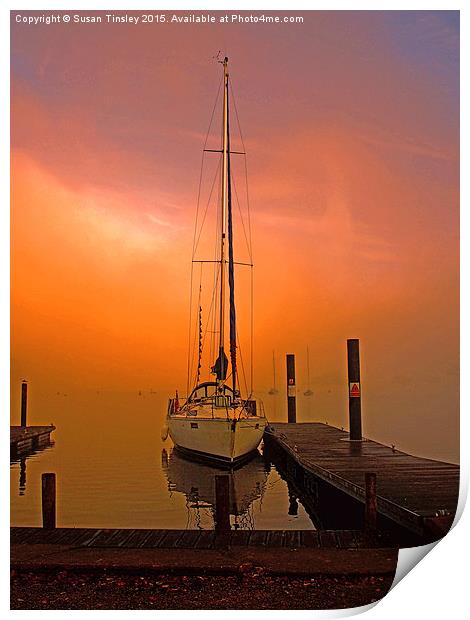 Sunrise at Windermere Print by Susan Tinsley