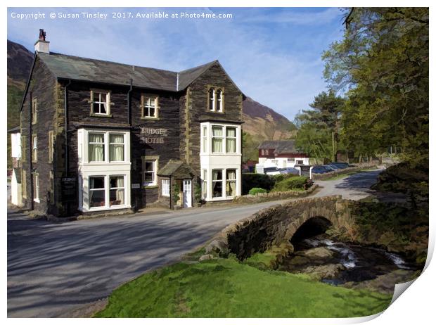 Buttermere's Bridge Hotel Print by Susan Tinsley