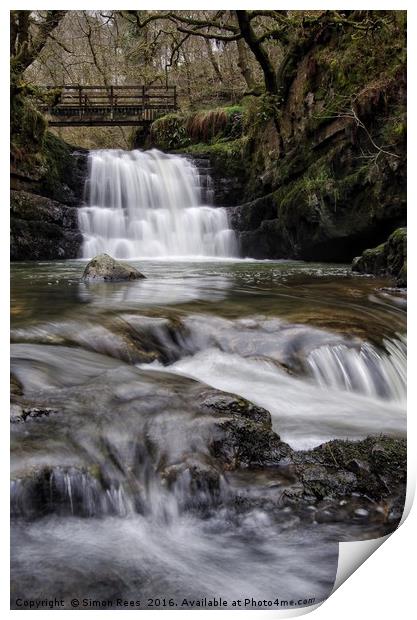 Brecon Beacons Waterfall Print by Simon Rees