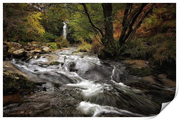 Brecon Beacons Waterfall  Print by Simon Rees