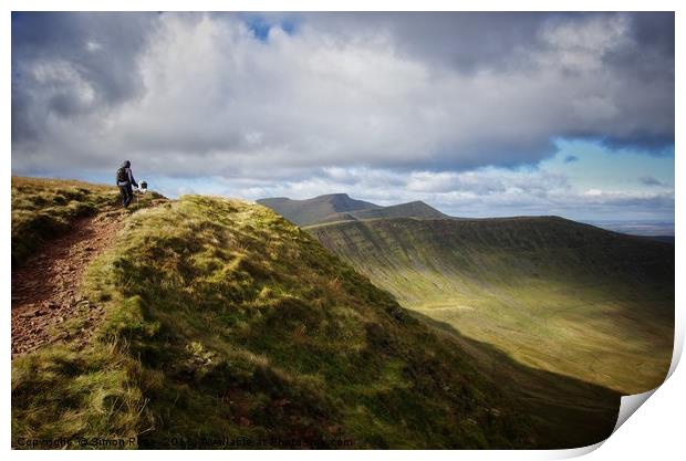 Brecon Beacons Hike Print by Simon Rees