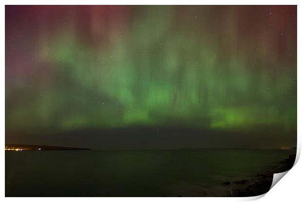  Aurora over Thurso Bay Print by Chris Griffin
