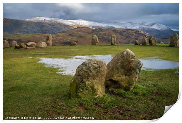 Castlerigg Stone Circle Print by Marcia Reay