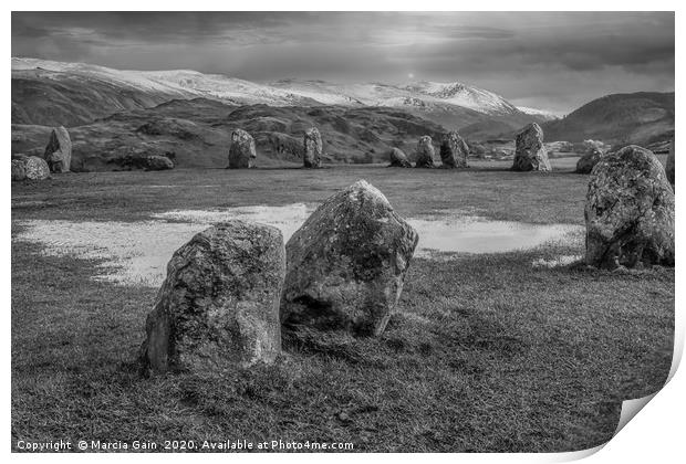 Castlerigg Stone Circle Print by Marcia Reay