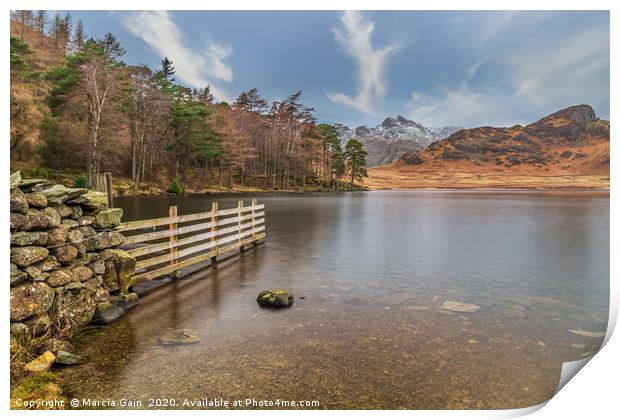 Blea Tarn reservoir Print by Marcia Reay