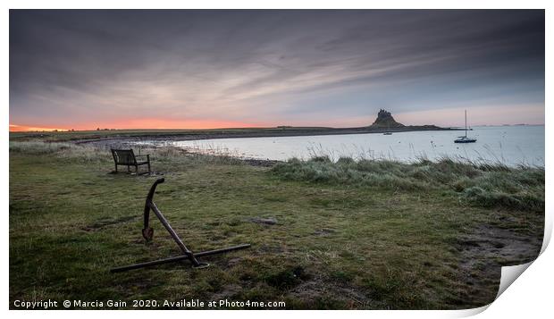 Holy Island sunrise Print by Marcia Reay