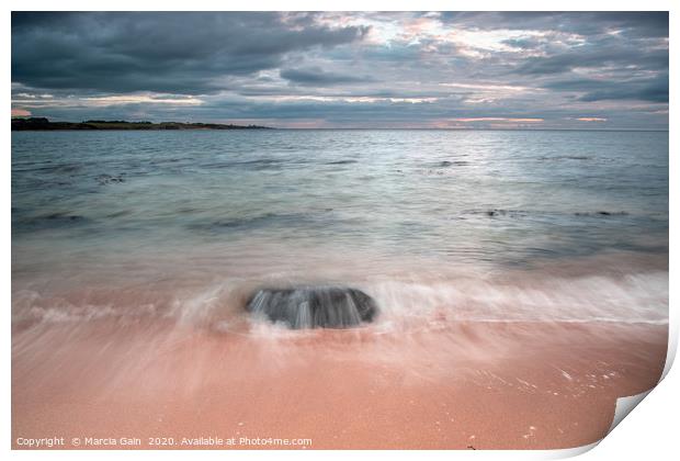 Sugar Sands Northumberland sunrise Print by Marcia Reay