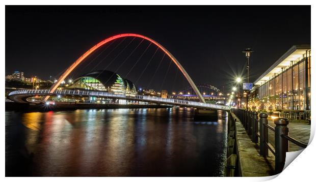 Millennium Bridge, Newcastle Print by Marcia Reay