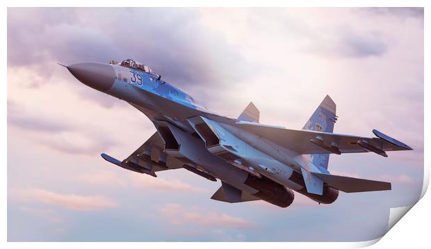 Ukraine SU 27 Flanker Print by Chris Jones