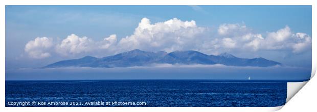 Ethereal Dawn over Goat Fell Arran Print by Ros Ambrose