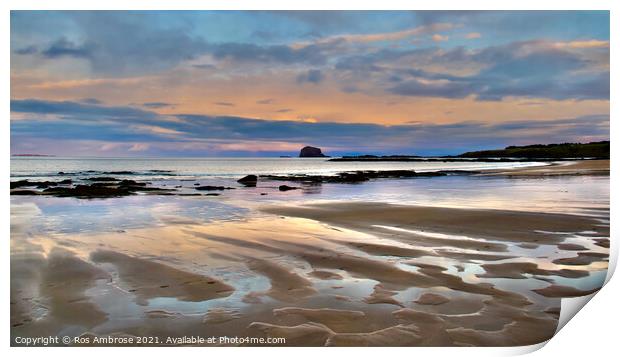 Serenity at Dusk: North Berwick Beach Print by Ros Ambrose