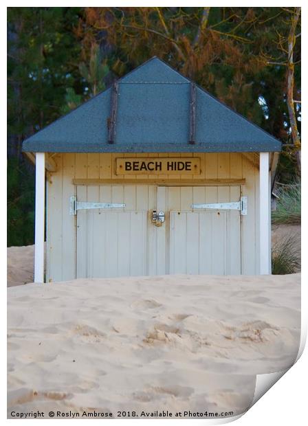 Beach Hut "Beach Hide" Wells-Next-The-Sea Print by Ros Ambrose