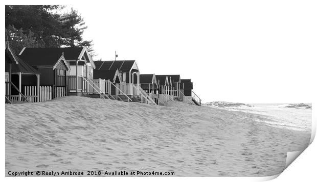 Beach Huts Well-Next-The-Sea Print by Ros Ambrose