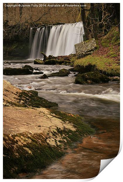  A misty curtain of water falls Print by James Tully