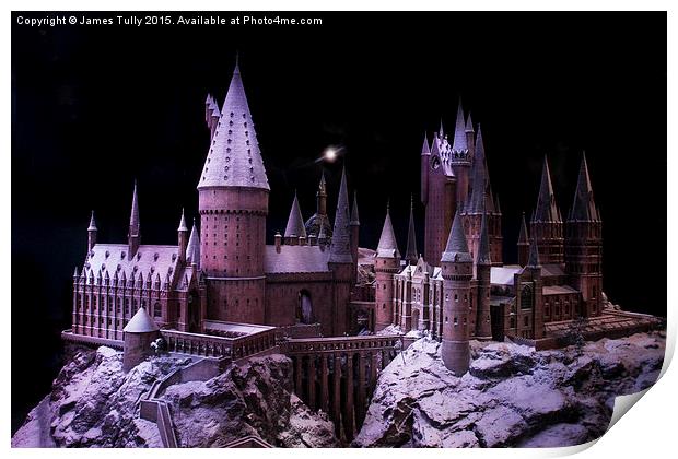  Night time at Hogwarts castle. Print by James Tully