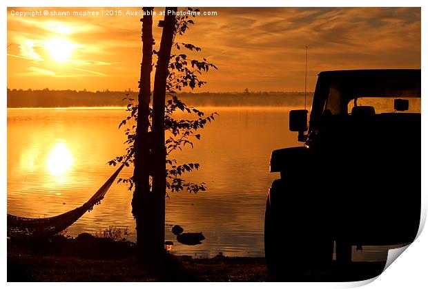  Sunrise at the lake Print by shawn mcphee I