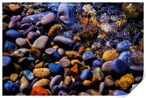  Waves over Multi color rocks Print by shawn mcphee I