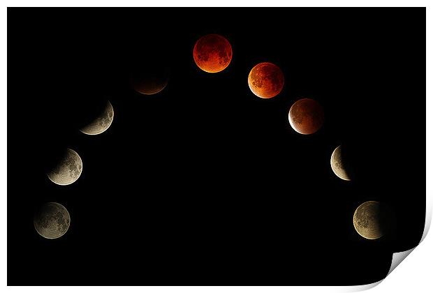  MOON ECLIPSE MONTAGE  Print by DAVID SAUNDERS