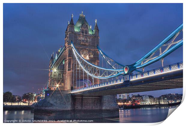  LONDON TOWER BRIDGE  Print by DAVID SAUNDERS
