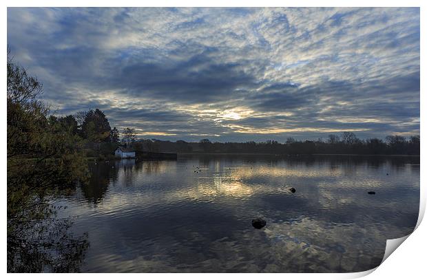  Sun coming up over Duddingston Loch Print by Alan Whyte