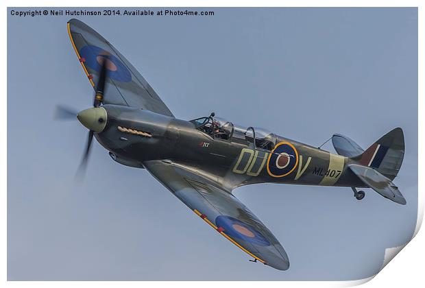  Grace Spitfire Print by Neil Hutchinson