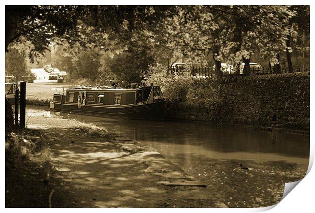  lovely canal boat Print by mark byatte