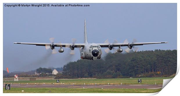  Belgium air force Hercules C130H low level depart Print by Martyn Wraight